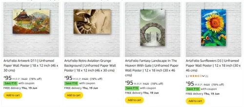 Image of ArtzFolio Unframed Paper Wall Posterat Minimum 70% Off