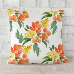 ArtzFolio Watercolor Leaves & Flowers Decorative Cushion Cover