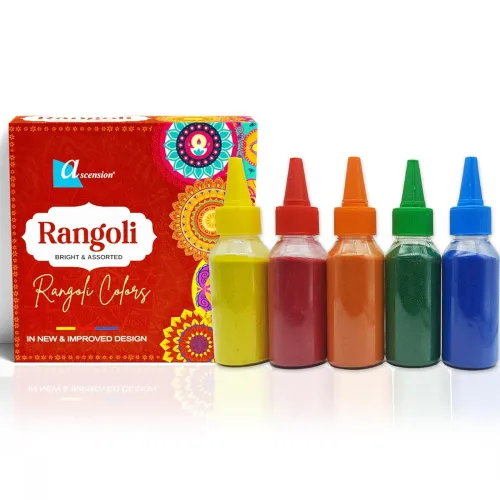 Image of Ascension Rangoli Powder Colors Bottles Design Creativity Diwali Floor Rangoli