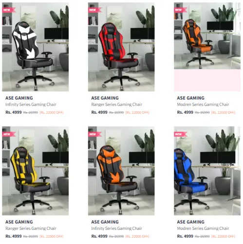 Image of ASE GAMING Brand Gaming Chair @ Flat ₹4999