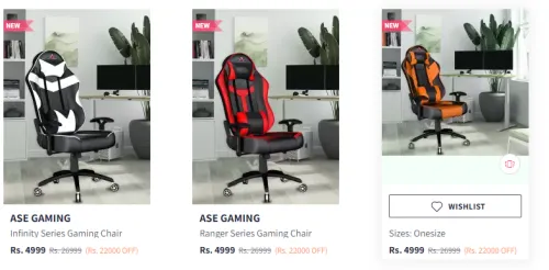 Image of ASE Gaming Chair At Starting @ ₹4869