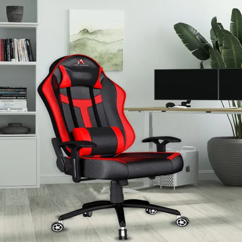 Image of ASE GAMING Red Ranger Chair with Neck & Lumbar Pillow