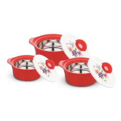Asian Inner Steel Casserole Gift Set of 3