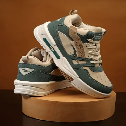 Image of ASIAN Men Colourblocked Round Toe Mid-Top Sneakers