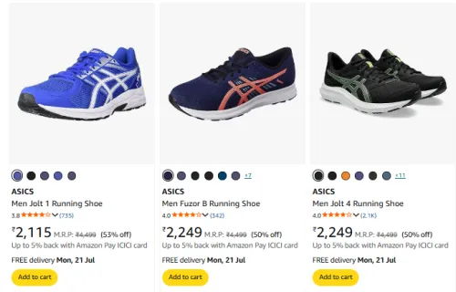 Image of Asics Men's Shoes at Minimum 50% Discount