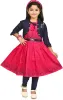 ASIFA Girls Party Festive Dress with Legging and Jacket
