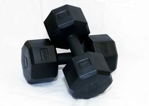 Image of ASUFITNESS 10KG (5KG x 2) Plastic Hex Dumbbells Pair