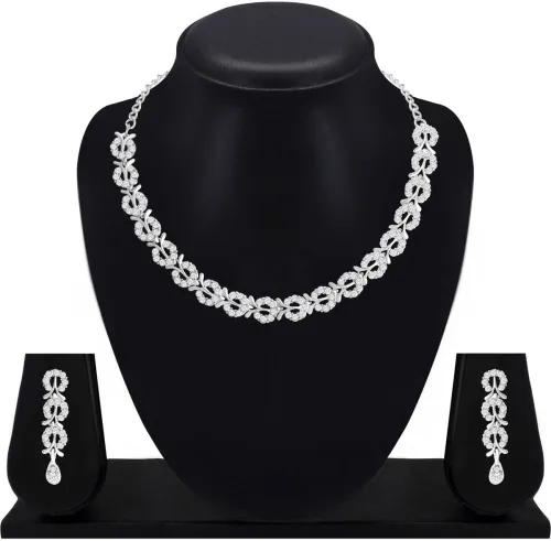 Image of Atasi International Alloy Rhodium White Jewel Set