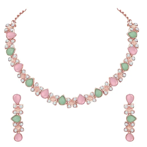 Image of Atasi International Princess Style AD Crystals/ Stones Necklace