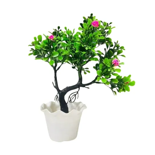Image of ATEVON Artificial Bonsai Tree with Pink Flowers