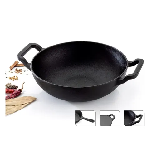 Image of ATEVON Pre-Seasoned Cast Iron Kadai 9 Inch (2.5L)