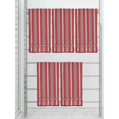 Image of Athom Trendz Cotton Bath Towel, Pack of 5