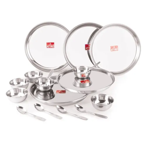 Image of Attro 18 Pieces Dazzle Series Stainless Steel Dinnerware/Dinner Set