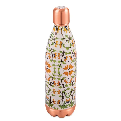 Image of Attro Aarogyam 1000ml O2 Floral Designer Joint-less Copper Water Bottle