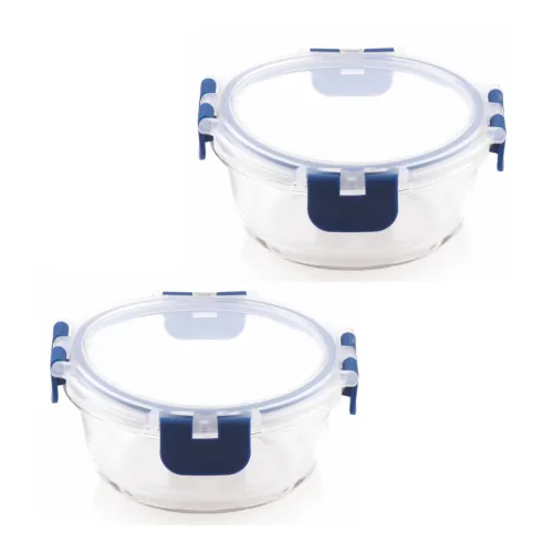Image of ATTRO Glassox Borosilicate Round Glass Lunch Box