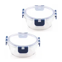 ATTRO Glassox Borosilicate Round Glass Lunch Box