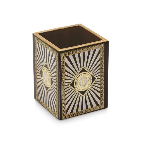 Image of Attro Pen Stand Wooden Designer Square Pen Holder
