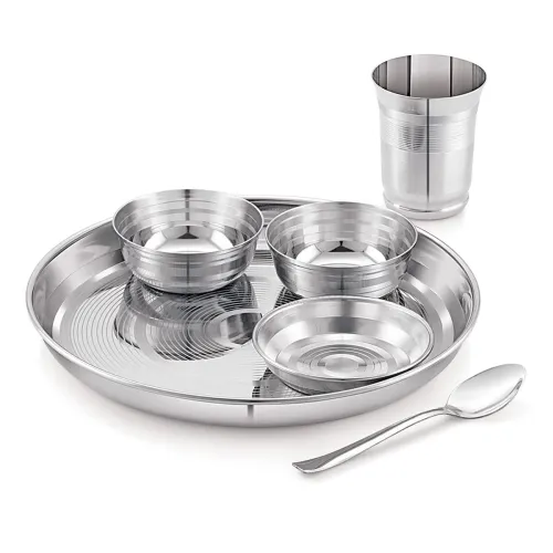 Image of Attro Stainless Steel Silver Touch Finish Dinner Set