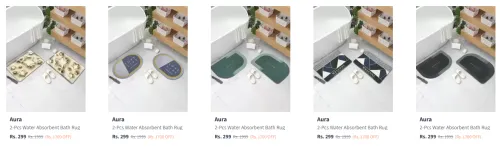 Image of Aura Bath Rugs (Pack of 2) starting at ₹299