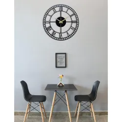 AUROMIN Stylish Black Metal Wall Clock – 40 cm