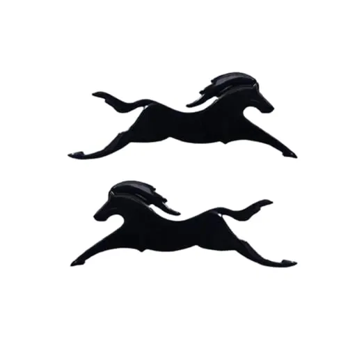 Image of AutokraftZ 2Pcs 3D Chrome Horse Emblem Stickers (