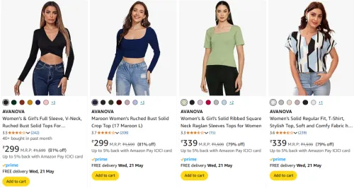 Image of AVANOVA Women's Top at minimum 75% Discount