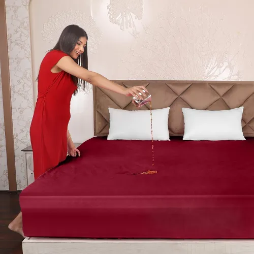 Image of AVI Terry Cotton Soft Waterproof Bed Mattress Protector