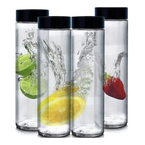 Image of AVVIC MART 750ML Glass Airtight Water Bottle with Leak-Proof Plastic Lid (1 Piece)