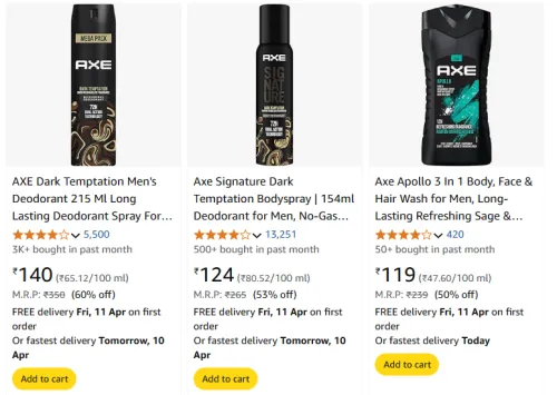 Image of AXE Dark Beauty Product @ Flat 60% Discount | Start ₹119