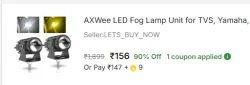 AXWee LED Fog Lamp Unit With Bulb