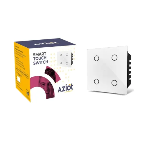 Image of AZIOT Smart Modular 4-Gang Glass Touch Switch 