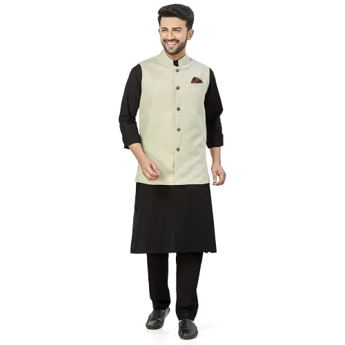 Image of baaamboos Mens KURTA PYJAMA KOTI SET