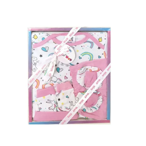 Image of EIO Baby Gifts Set for New Born Unisex Clothing Gift Hamper 6Pcs (Pink)
