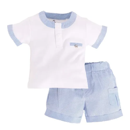 Image of BABY GO 100% Pure Cotton T-shirt and Shorts Set for Baby Boys
