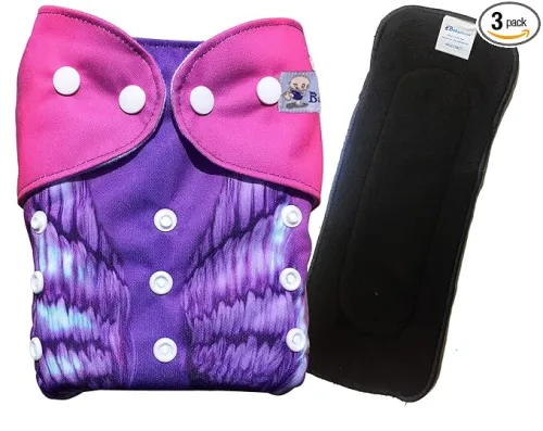 Image of Babymoon (Set of 2) 1 Cloth Diaper with 5Layers Charcoal
