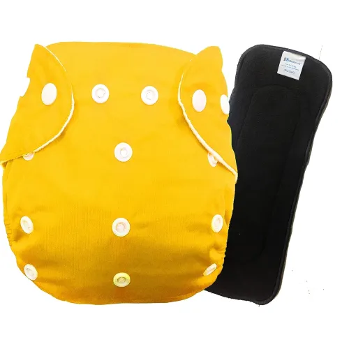 Image of Babymoon | Set of 2 | 1 Cloth Diaper with 5Layers Charcoal Bamboo Insert |