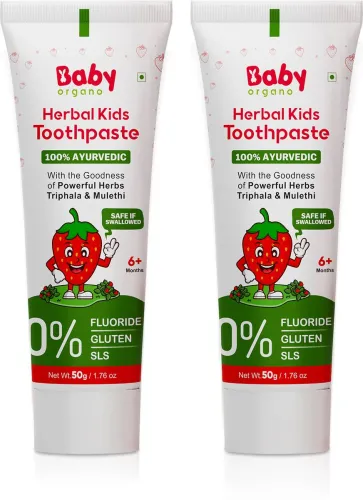 Image of BabyOrgano Strawberry Toothpaste (100 g * pack of 2)