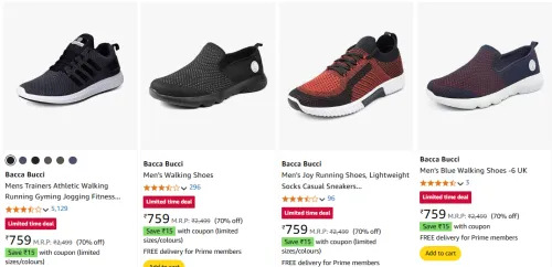 Image of Bacca Bucci Men's Running Shoes at 70% Discount @ #Amazon