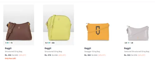Image of Baggit Women's Handbags at minimum 80% Discount