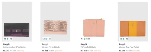 Image of Baggit Women Three Fold Wallet Starting at ₹361
