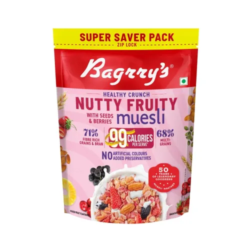Image of Bagrry's Healthy Crunch Nutty Fruity Muesli 1kg Pouch