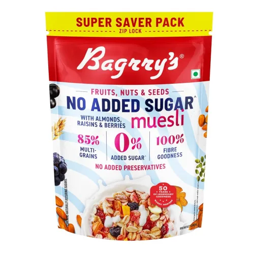 Image of Bagrry's No Added Sugar Muesli Fruits, Nuts and Seeds 700 gm Pouch