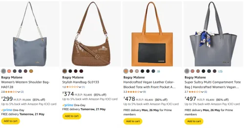 Image of Bagsy Malone Handbags at minimum 81% Discount