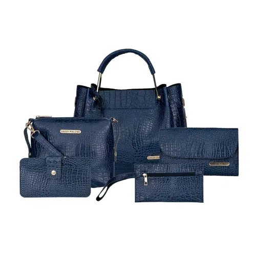 Image of Bagsy Malone Women's Handbag (Set of 5, Croco Blue)