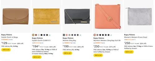 Image of Bagsy Malone Women Sling Bag Starting @ ₹129 