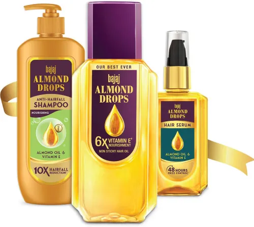 Image of BAJAJ Hair nourishment kit Almond Oil 350 AD Shampoo 340 AD Serum 50 (3 Items in the set)