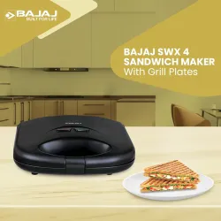 Bajaj New SWX 400 2-Slice Sandwich Grill Toaster |2 Years Warranty 【Black】