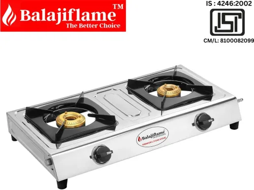 Image of Balajiflame Classic SS 2 Burner Stainless Steel Manual Gas Stove (2 Burners)