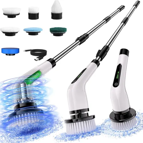 Image of Bamifun Electric Spin Scrubber Handle For Bathroom,Tub,Tile,Floor,Car