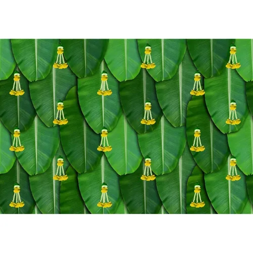 Image of Banana Leaf Curtain Backdrop Decorations Cloths